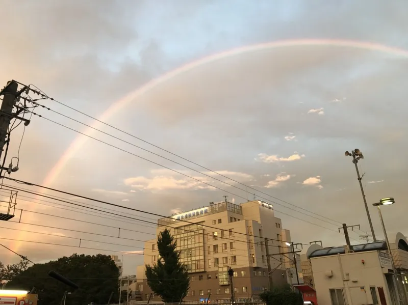 合格の連絡直前に相模原駅前にかかっていた虹